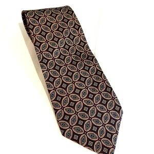 Christian Dior Monsieur Silk Neck Tie Wine Medallion